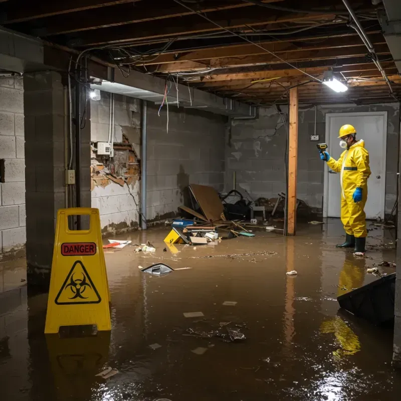 Flooded Basement Electrical Hazard in Tazewell, VA Property