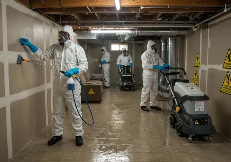 Basement Moisture Removal and Structural Drying process in Tazewell, VA